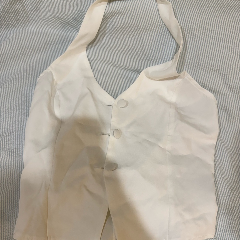 White Halter Vest